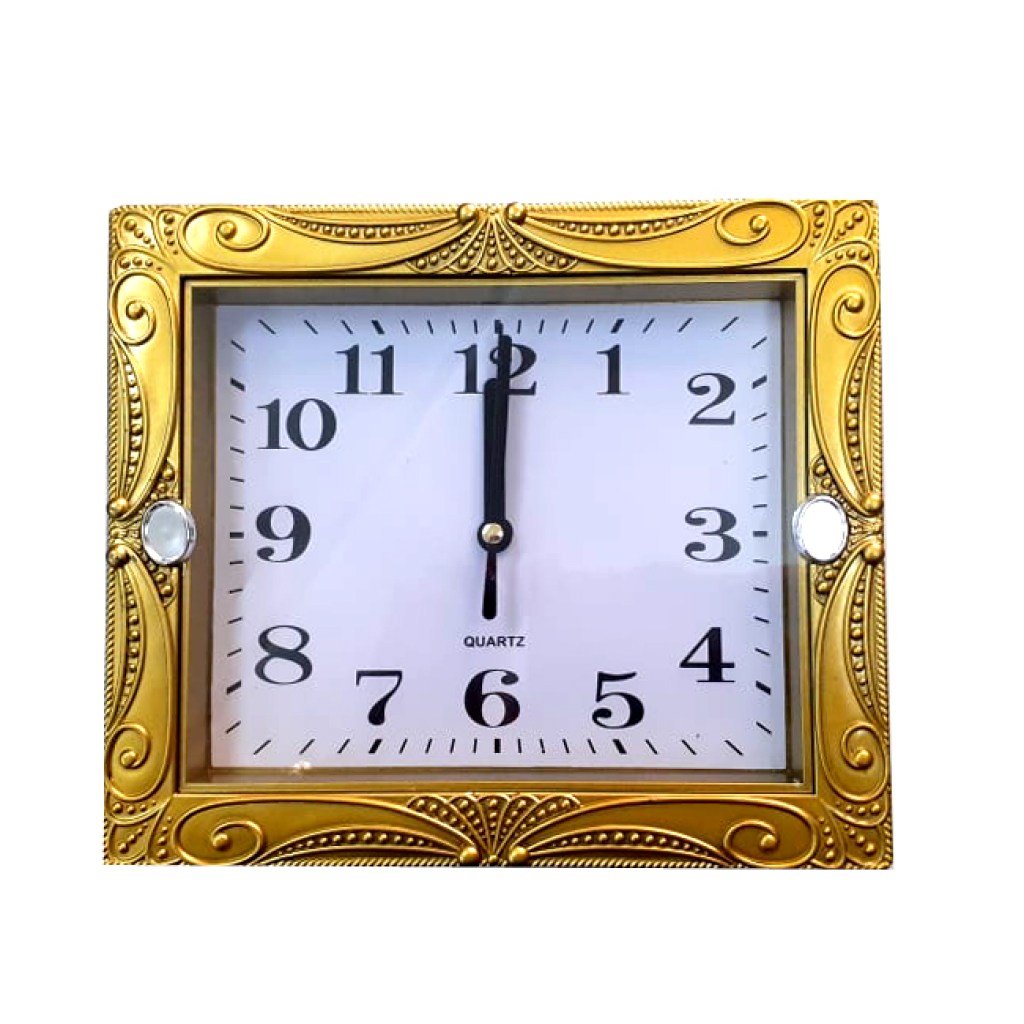 Ρολόι τοίχου πλαστικό 21x18cm χρώμα χρυσό